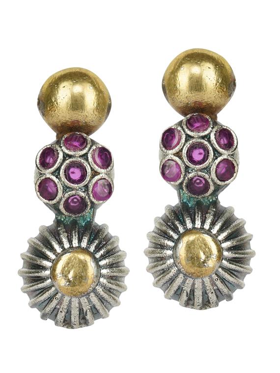 dual tone brass oxidised necklaces and earring - 19768273 - Standard Image - 2