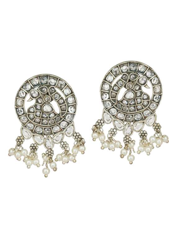 silver brass oxidised necklaces and earring  - 19768278 -  Standard Image - 2