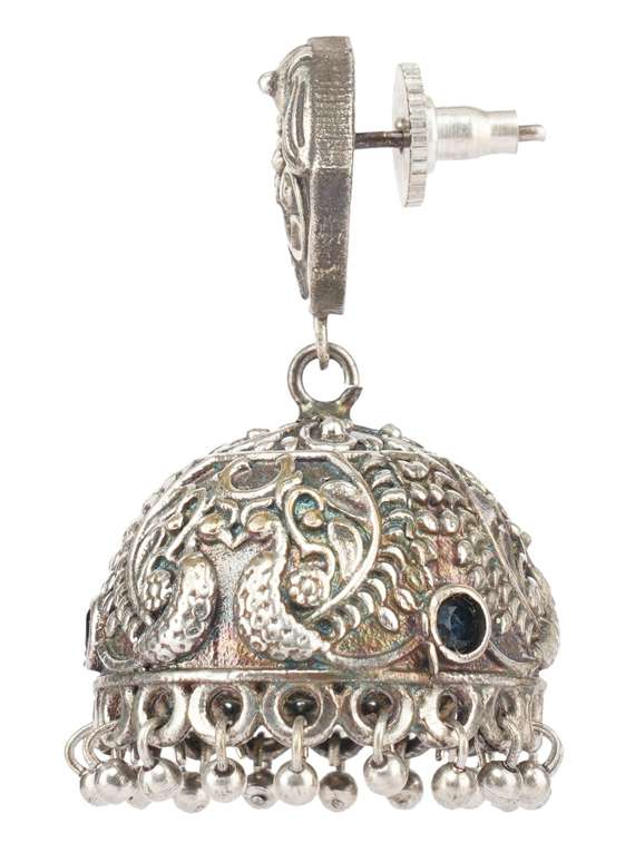 silver brass oxidised long necklaces and earring - 19768289 - Standard Image - 2