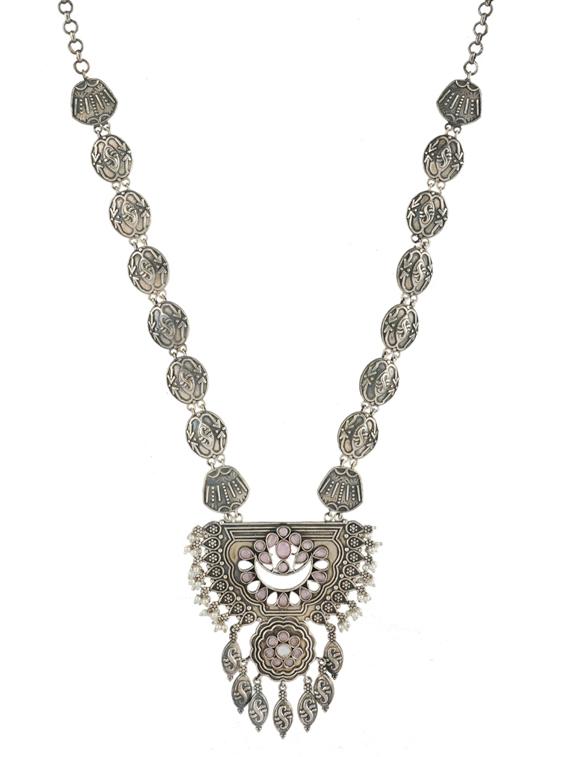 silver brass oxidised long necklaces  - 19768300 -  Zoom Image - 0