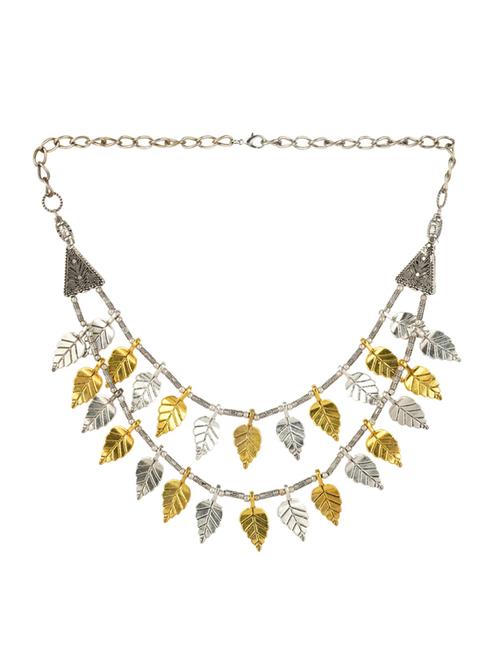 dual tone brass short necklace  - 19768305 -  Standard Image - 0