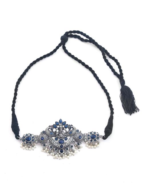blue stone brass oxidised choker necklaces - 19768311 - Standard Image - 0