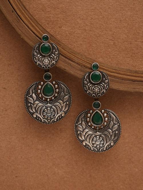 green brass drop earring - 19768314 - Standard Image - 0