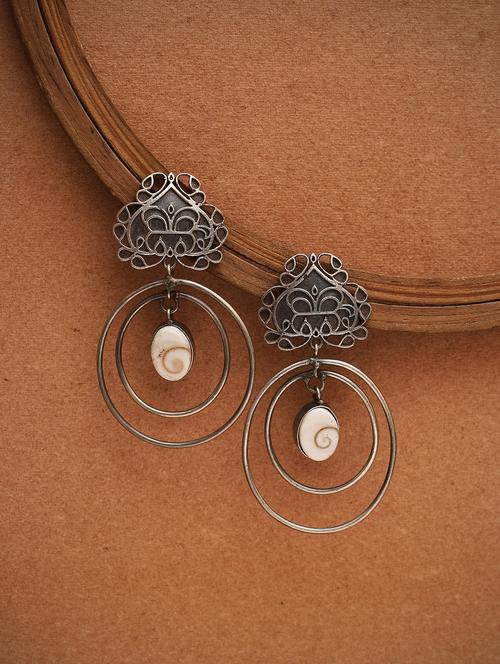 white brass drop earring - 19768318 -  Standard Image - 0
