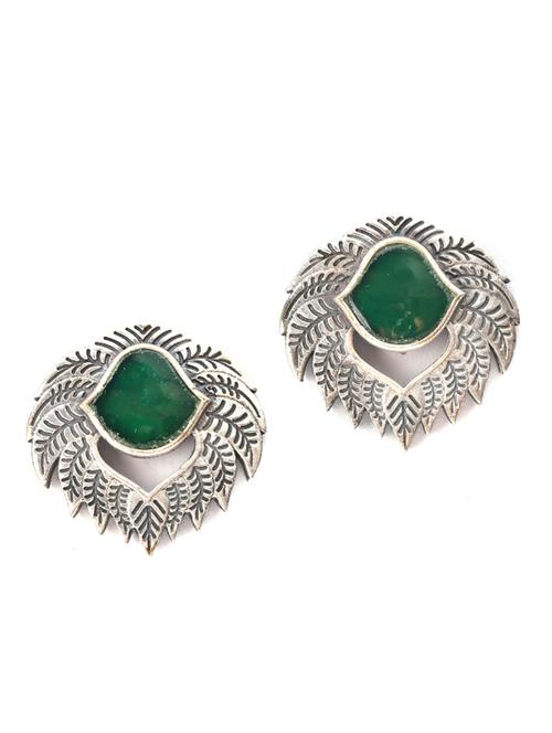 sliver brass oxidised studs earring - 19768333 - Standard Image - 0