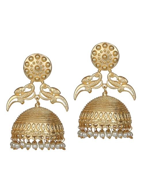 gold tone brass jhumka earring - 19768339 -  Standard Image - 0