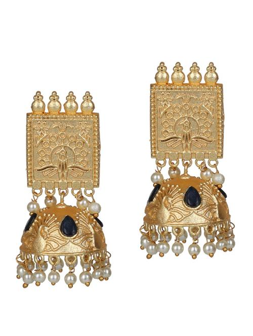gold tone brass jhumka earring - 19768346 - Standard Image - 0