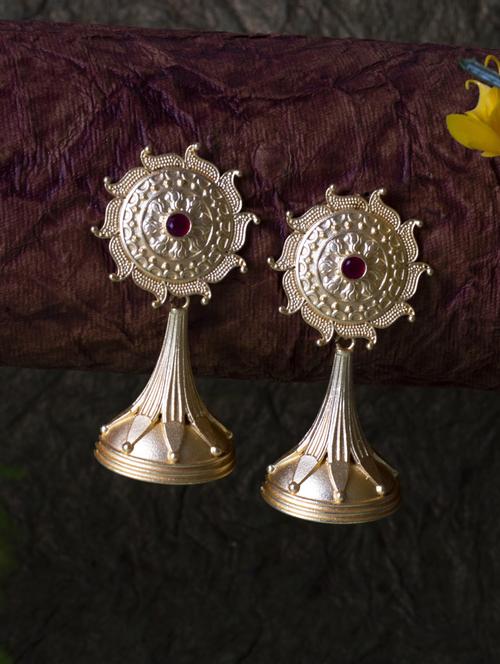 gold brass drop earring - 19768348 - Standard Image - 0
