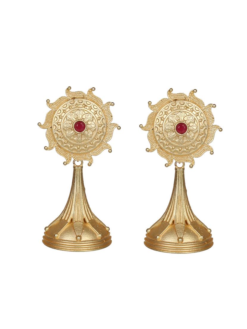 gold brass drop earring - 19768348 - Standard Image - 2