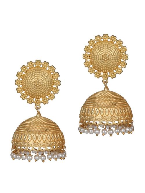 gold tone brass jhumka earring - 19768355 -  Standard Image - 0