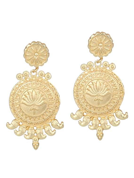 gold tone brass drop earring - 19768358 - Zoom Image - 0