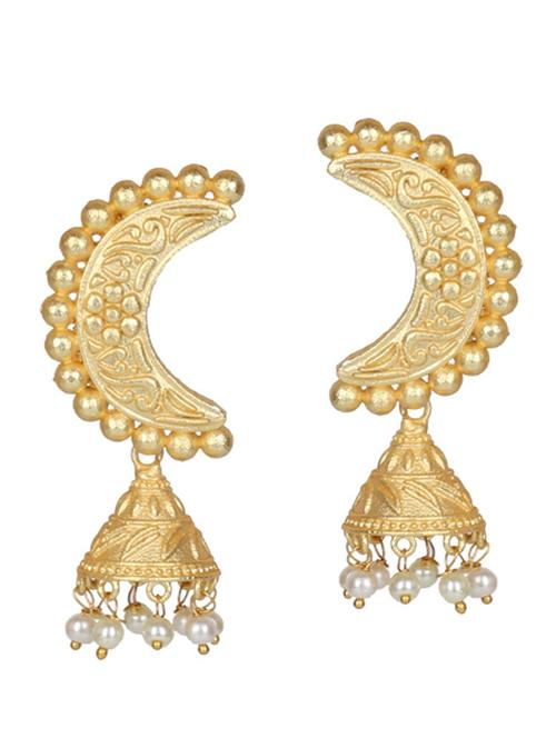 gold tone brass beaded drop earring - 19768359 - Standard Image - 0