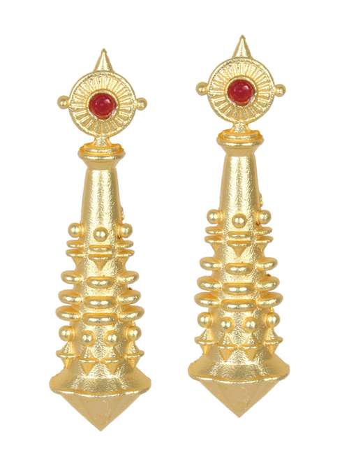 gold tone brass drop earring - 19768370 -  Standard Image - 0