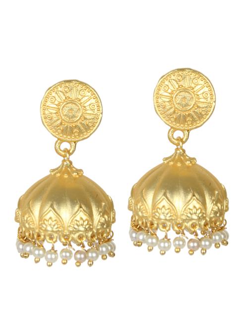 gold tone brass jhumka earring - 19768373 - Standard Image - 0