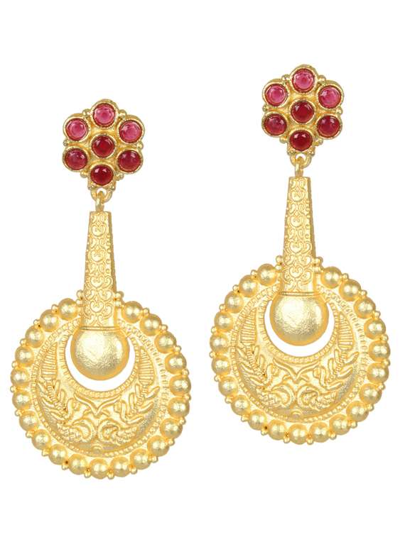 gold tone brass drop earring