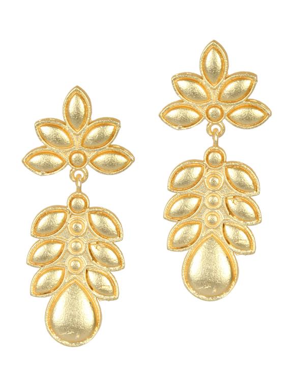 gold tone brass drop earring - 19768376 - Zoom Image - 0