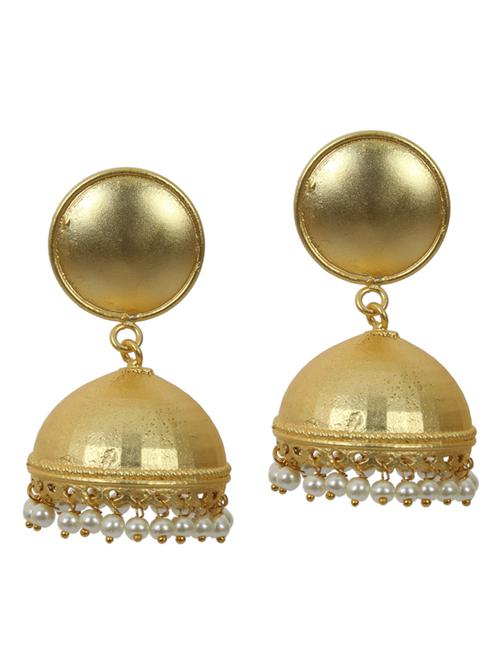 gold tone brass jhumka earring - 19768379 -  Standard Image - 0