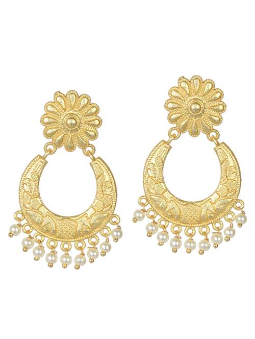 gold tone brass chnadbali earring - 19768380 - Standard Image - 0