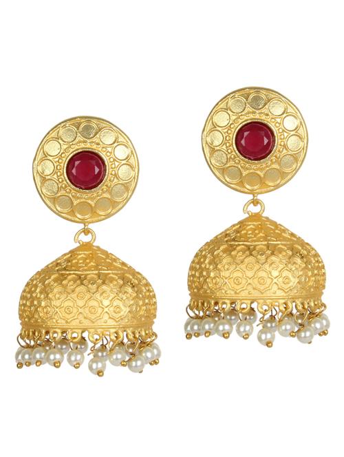 gold tone brass jhumka earring - 19768382 - Standard Image - 0