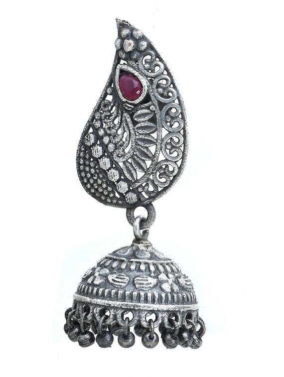 silver brass oxidised long necklaces and earring - 19768383 - Standard Image - 2