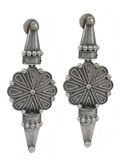 sliver brass oxidised drop earring - 19768428 -  Standard Image - 0