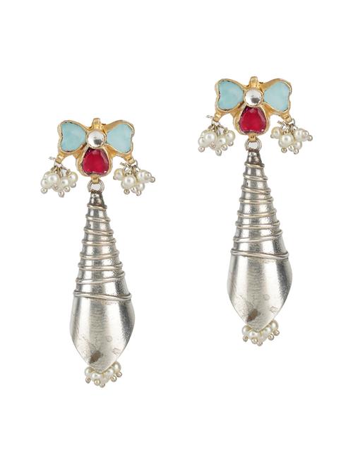 silver tone brass earrings - 19768443 - Standard Image - 0