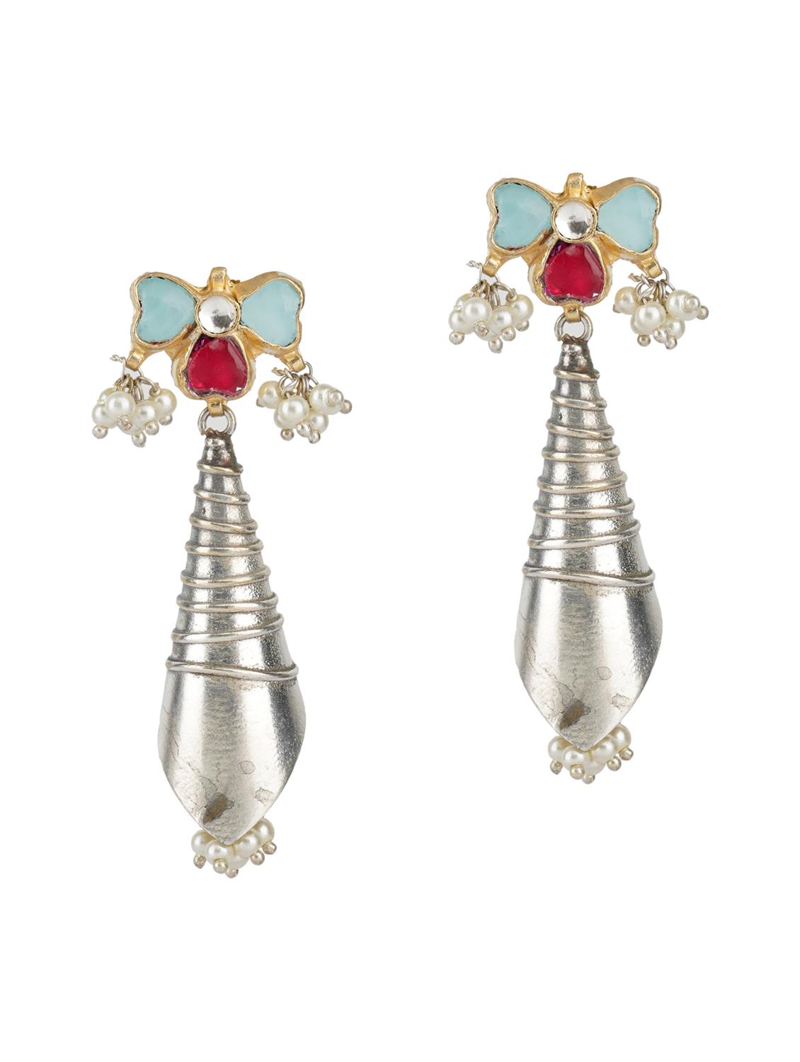 silver tone brass earrings - 19768443 - Zoom Image - 0