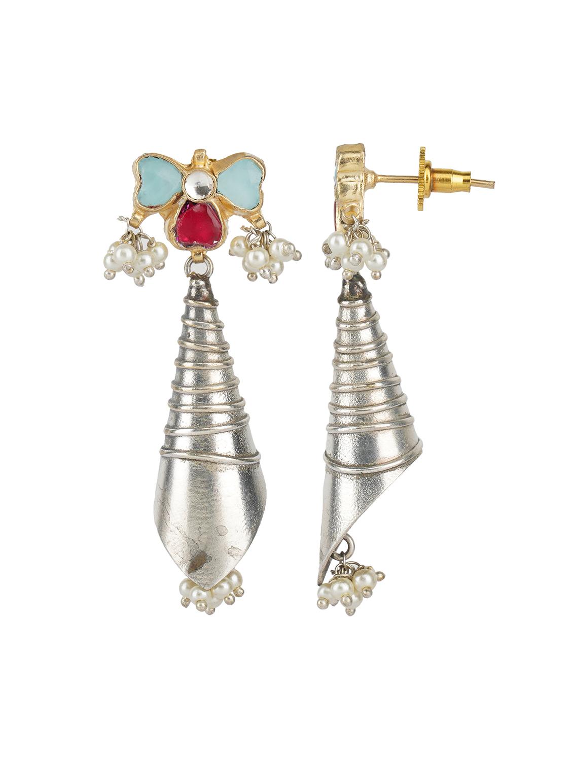 silver tone brass earrings - 19768443 - Standard Image - 2