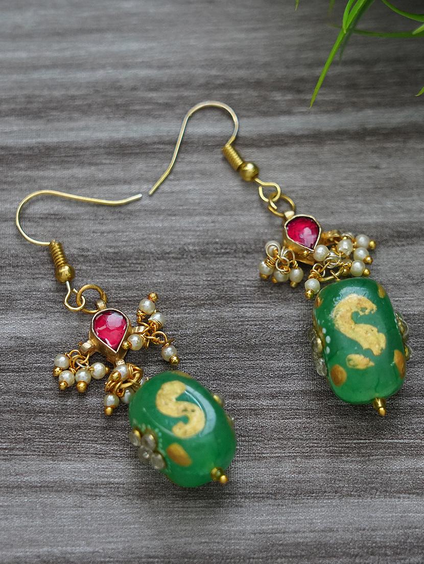 matte gold brass earrings - 19768446 -  Zoom Image - 0