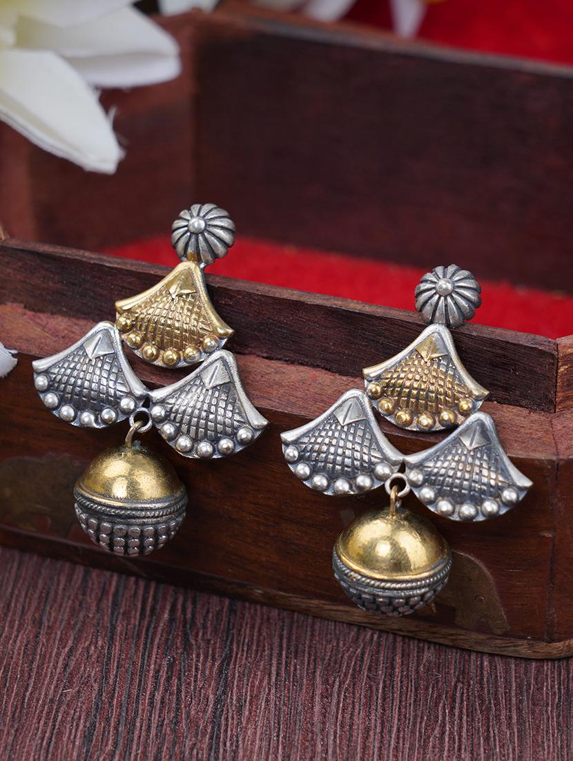 dual tone brass earrings - 19768455 - Zoom Image - 0