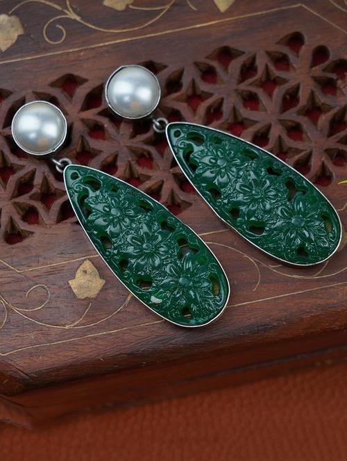 drop tale silver tone brass earrings - 19768459 -  Standard Image - 0