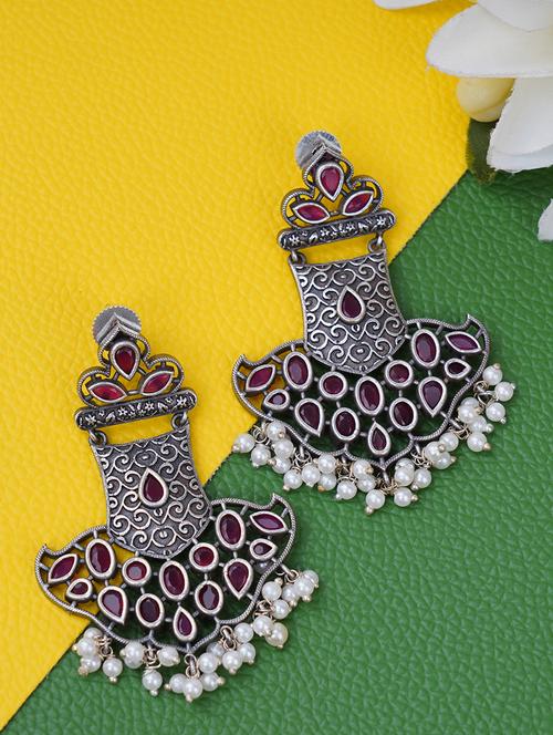 silver tone brass earrings - 19768461 - Standard Image - 0