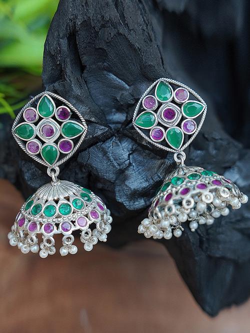 silver tone brass earrings - 19768463 - Standard Image - 0