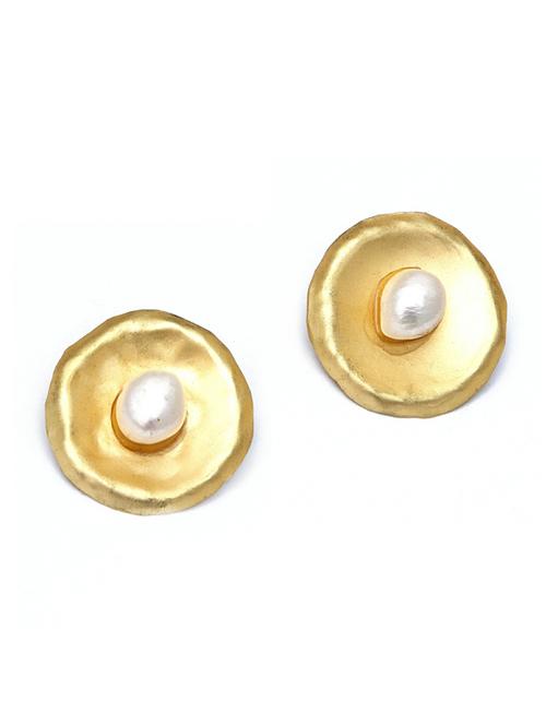 gold tone brass studs earring - 19768498 - Standard Image - 0