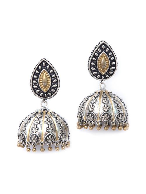 dual tone brass jhumka - 19768509 - Standard Image - 0