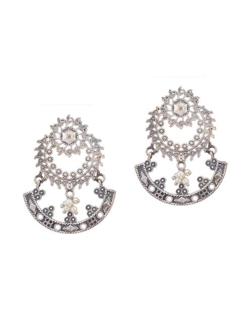 silver tone brass earrings - 19768562 - Standard Image - 0