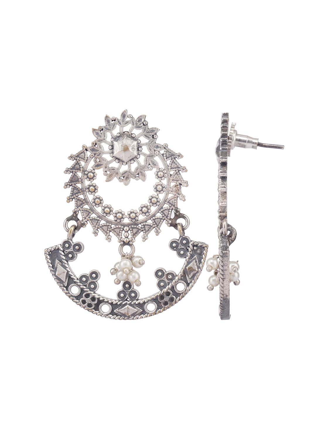 silver tone brass earrings - 19768562 - Standard Image - 2