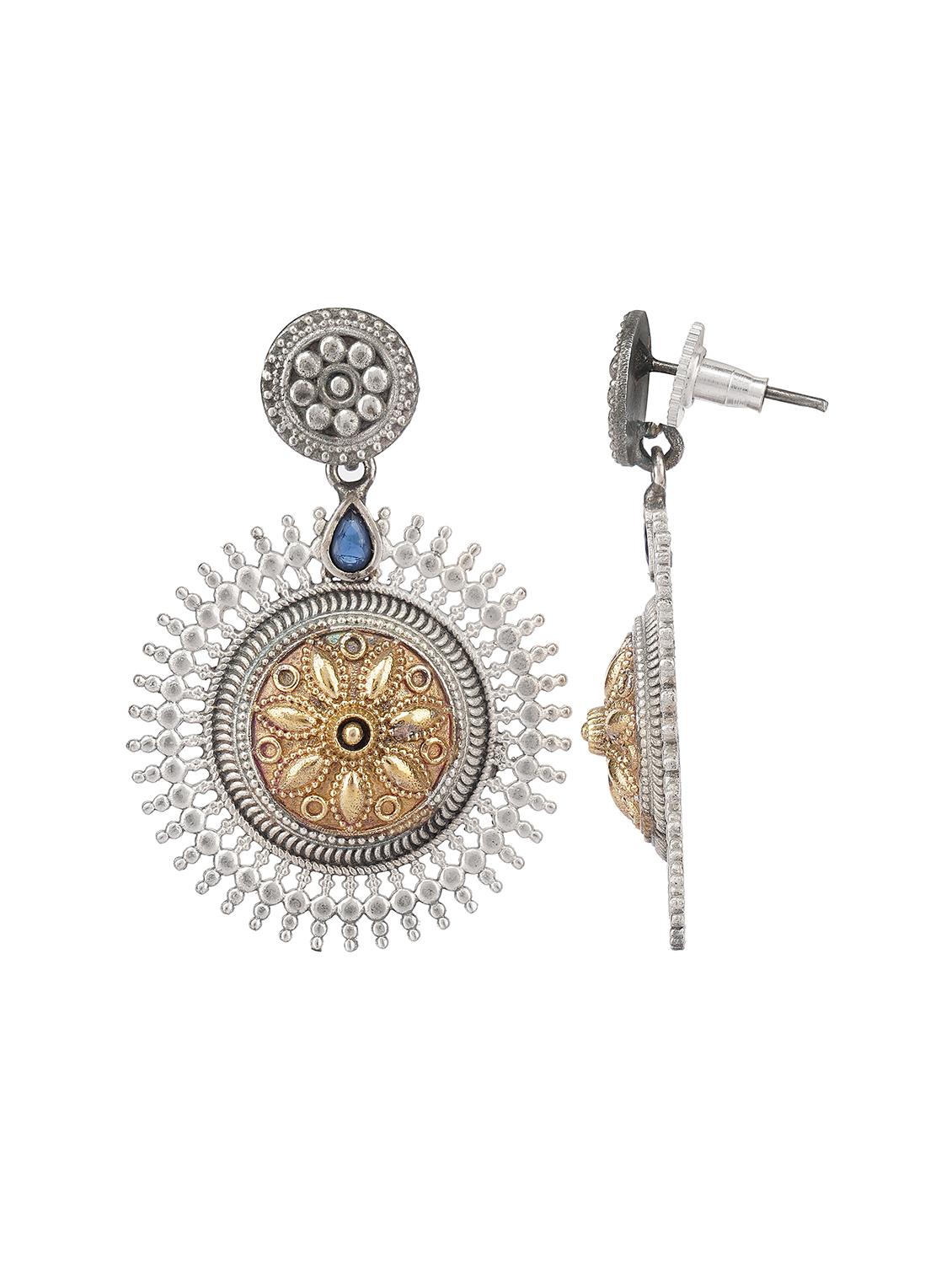 dual tone brass earrings - 19768569 - Standard Image - 2