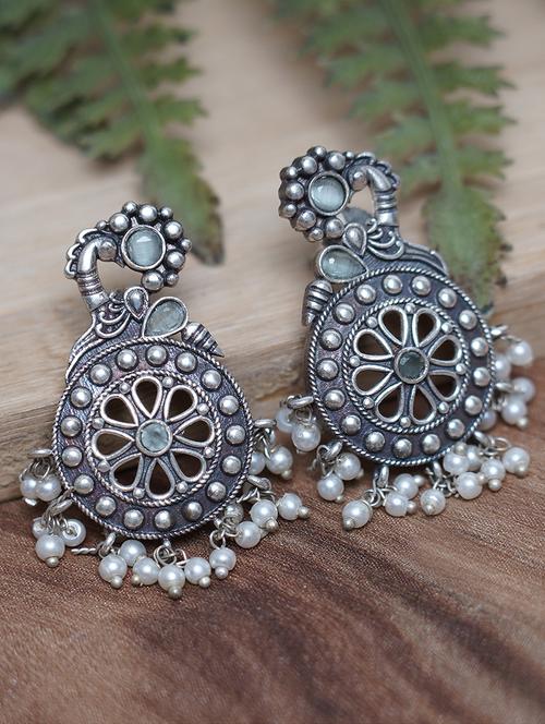 silver tone brass earrings - 19768570 -  Standard Image - 0