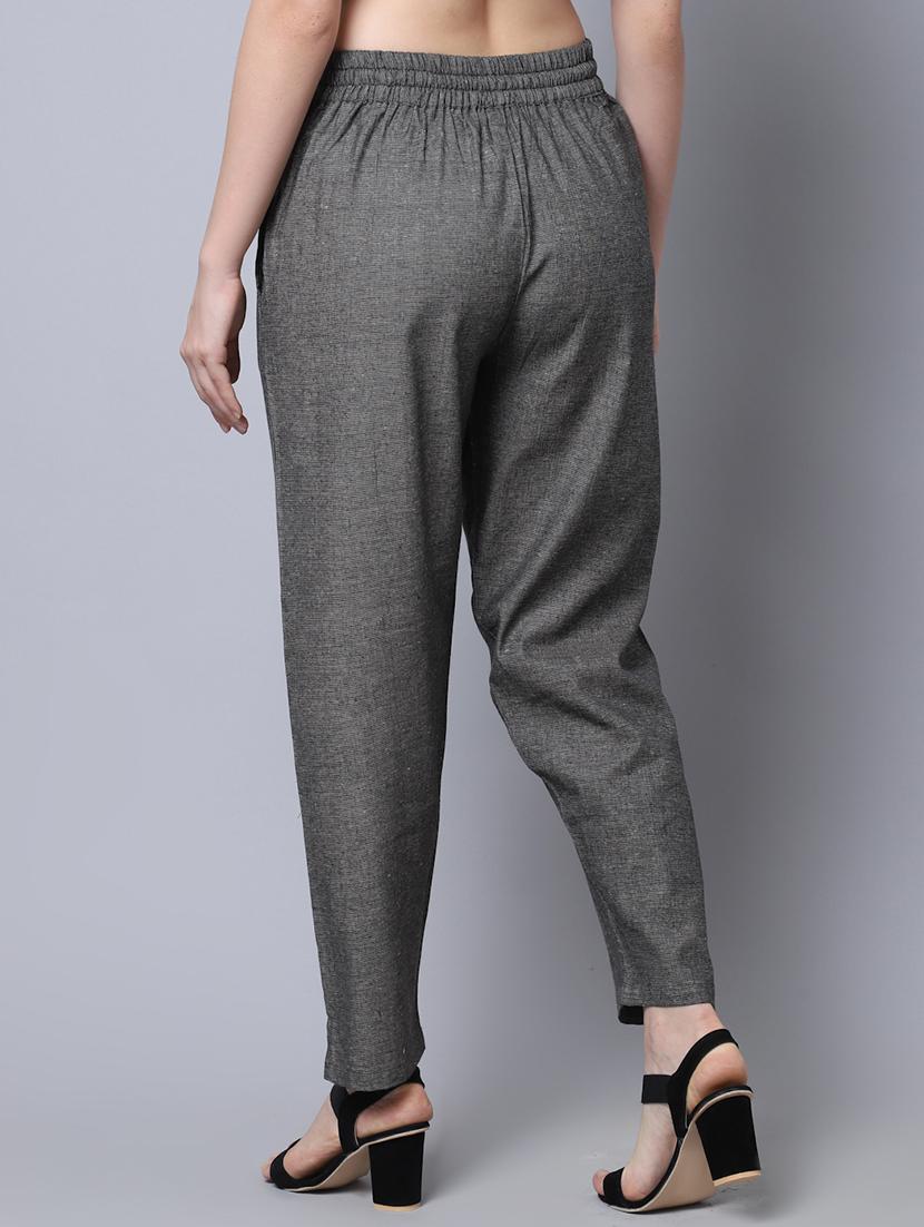 charcoal flat front trouser - 19771509 - Standard Image - 2