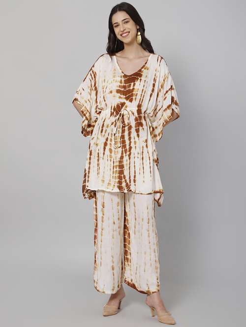 tie & dye kaftan and palazzo set - 19771903 - Standard Image - 0