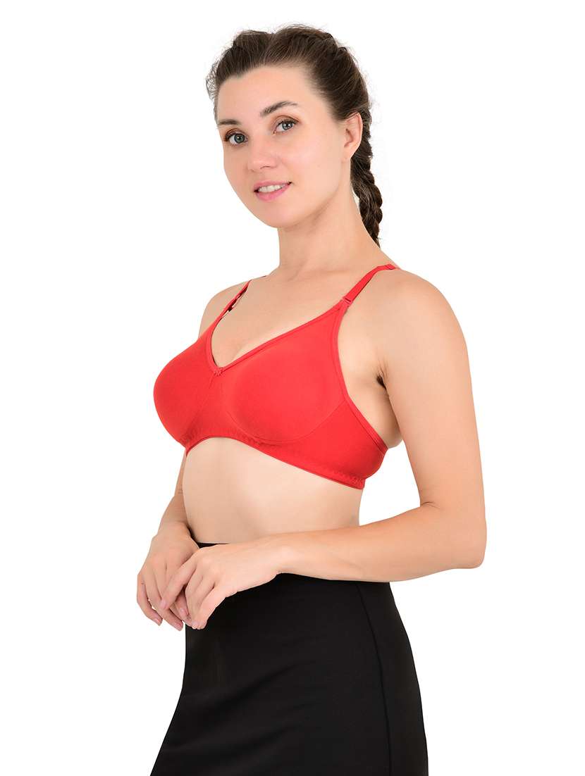 red cotton blend regular bra - 19772139 - Standard Image - 2