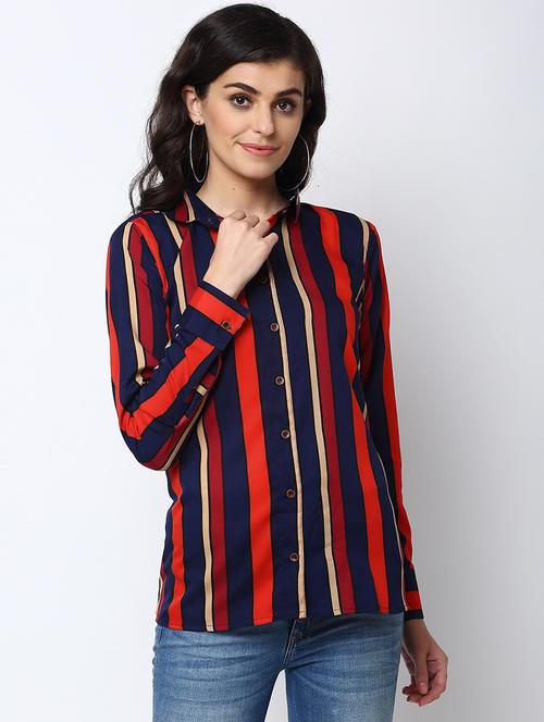 stripes crepe regular shirt - 19772490 -  Standard Image - 0