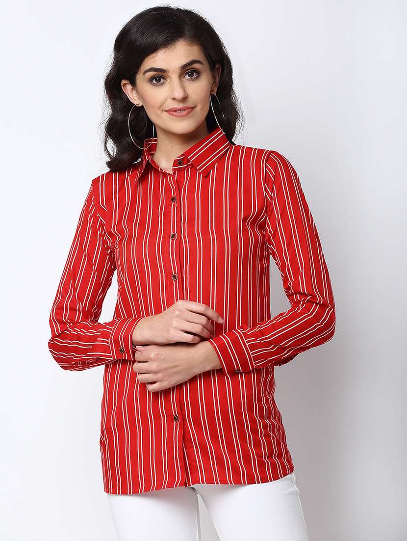 stripes crepe regular shirt - 19772493 - Zoom Image - 0