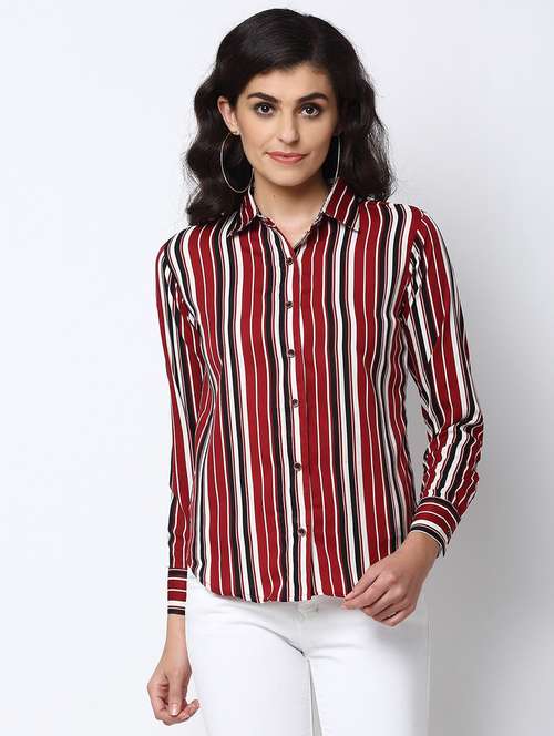 stripes crepe regular shirt - 19772498 - Standard Image - 0