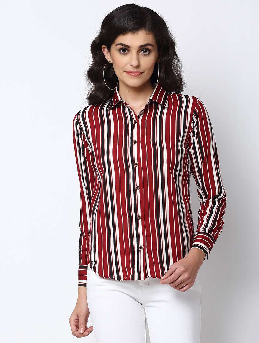 stripes crepe regular shirt - 19772498 - Zoom Image - 0