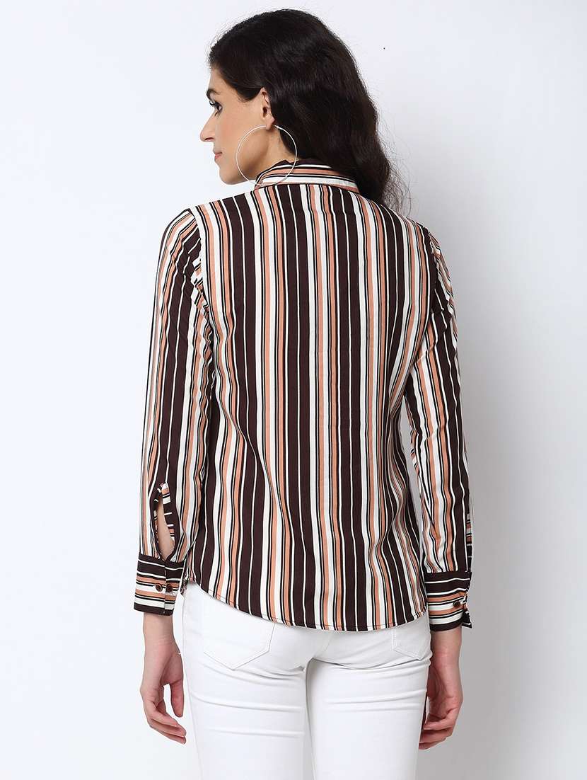 stripes crepe regular shirt - 19772499 -  Standard Image - 2