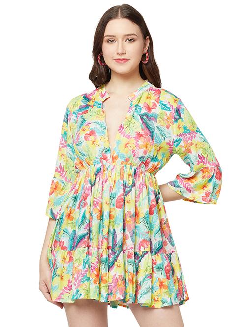 women's tropical tiered dress - 19772522 - Standard Image - 0