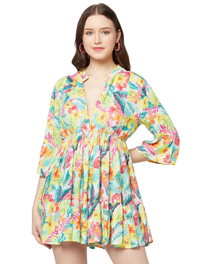 women's tropical tiered dress - 19772522 - Zoom Image - 0
