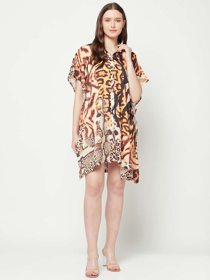 women's asymmetric polka dots dress